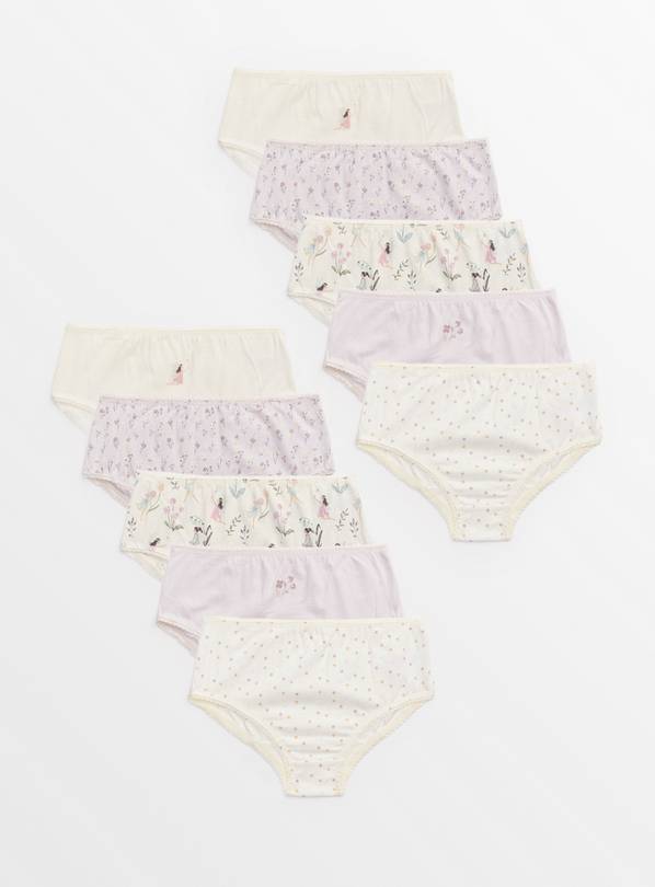 Fairy & Floral Print Briefs 10 Pack 3-4 years